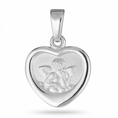hjärta ängel hängen i rhodinerat silver