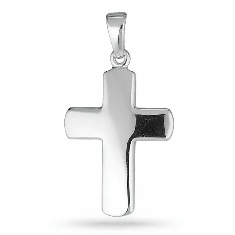 15 x 20 mm kors hängen i rhodinerat silver