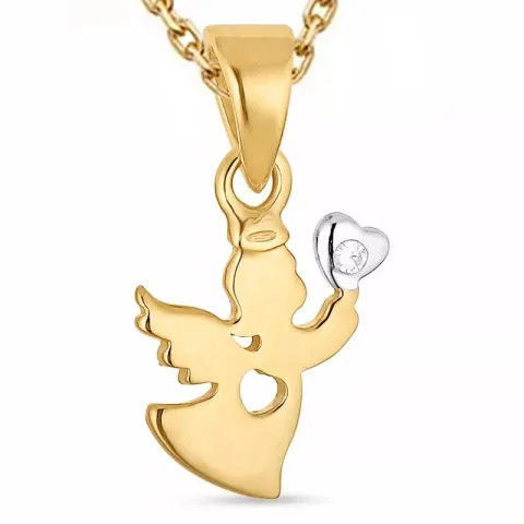 ängel halsband i förgyllt silver med hängen i förgyllt silver