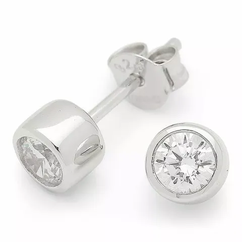 5 mm zirkon örhängen i silver