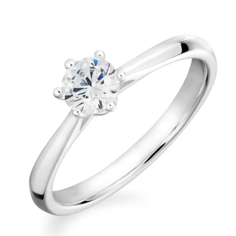 zirkon solitärring i silver