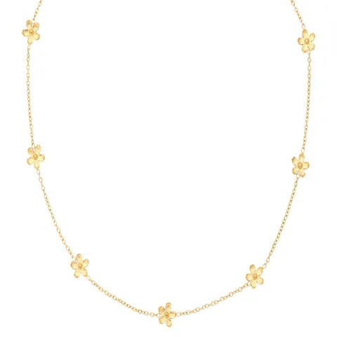 Sistie2ND Camelia blomma halsband i förgyllt stål