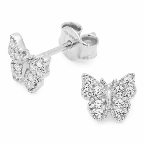 fjärilar örhängestift i silver