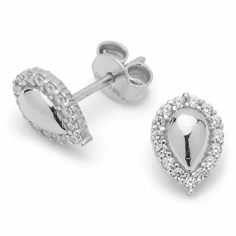 Smycken: droppe örhängestift i silver
