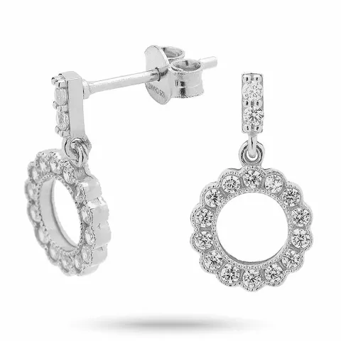 Hänga runda örhängestift i silver