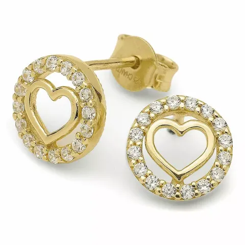 Kollektionsprov hjärta zirkon örhängestift i förgyllt silver