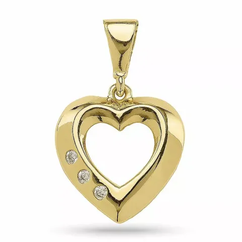 hjärta hängen i förgyllt silver