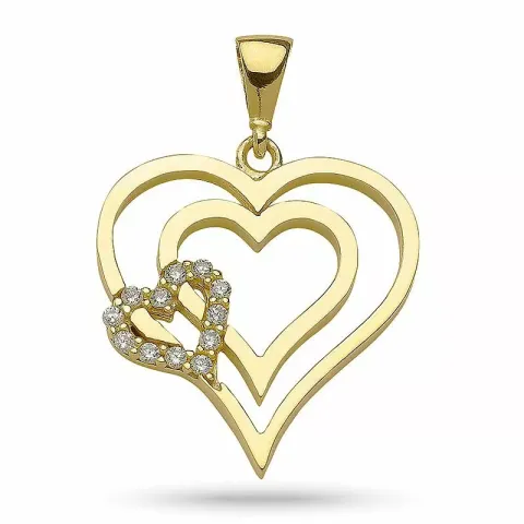 hjärta hängen i förgyllt silver