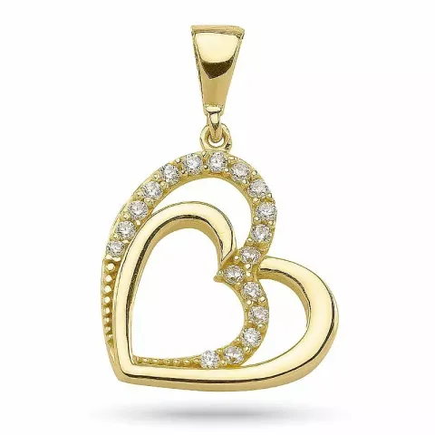 Hjärta hängen i förgyllt silver