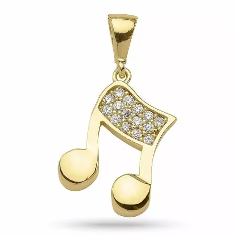 Kollektionsprov nod zirkon hängen i förgyllt silver