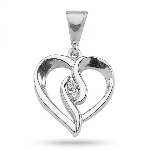 Elegant hjärta hängen i silver