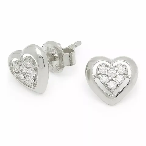 små hjärteörhängen i silver