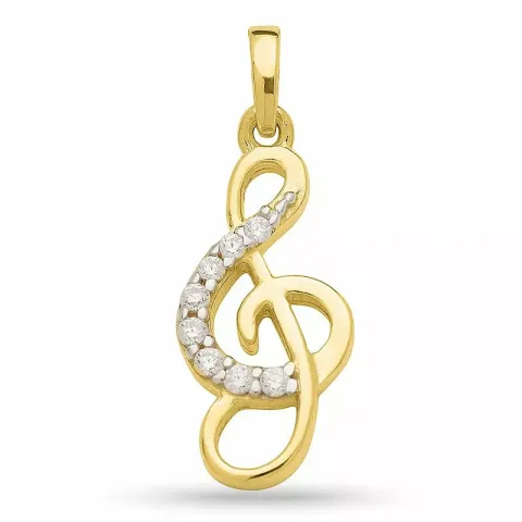 nod zirkon hängen i förgyllt silver med rhodination