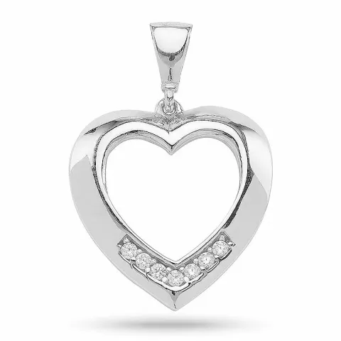 Elegant hjärta zirkon hängen i silver