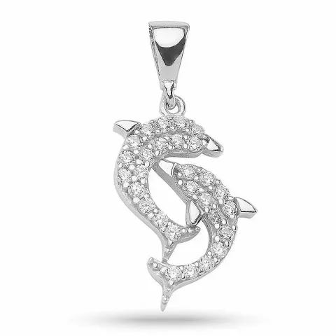 Elegant delfin hängen i silver