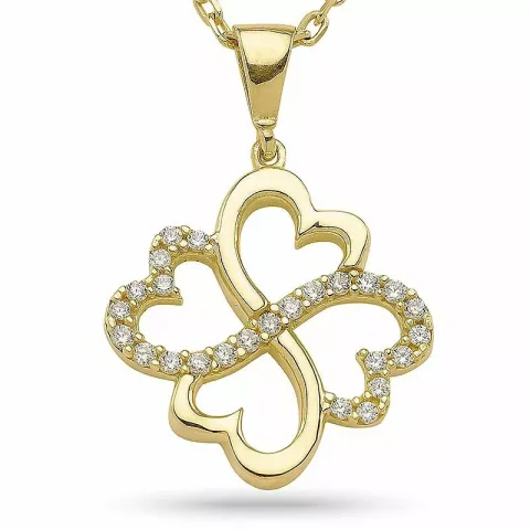 Kollektionsprov fyrklöver hängen med halskedja i nickelfri förgylld legering