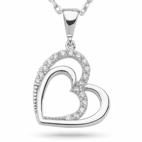 Kollektionsprov hjärta hängen med halskedja i silver