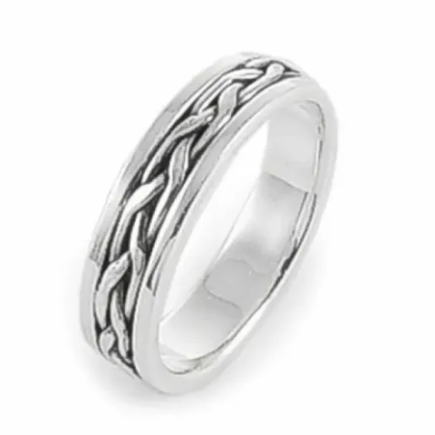 Flätat ring i silver