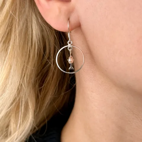 Runda delfin örhängen i silver