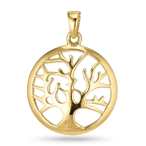 21 mm livets träd hängen i förgyllt silver