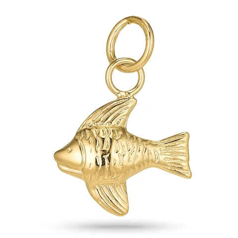 Elegant fisk hängen i förgyllt silver