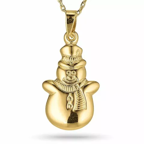 Kollektionsprov snögubbe hängen i förgyllt silver