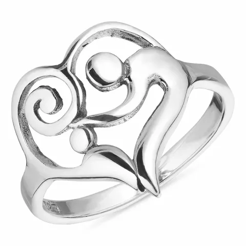 hjärta ring i oxiderat sterlingsilver