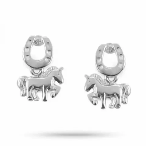 Blanka hästar örhängestift i silver