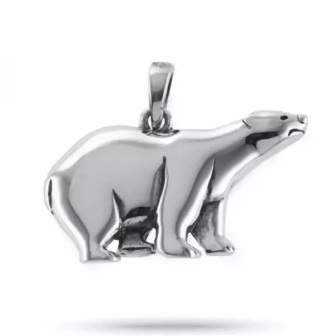 Blank isbjörn hängen i silver