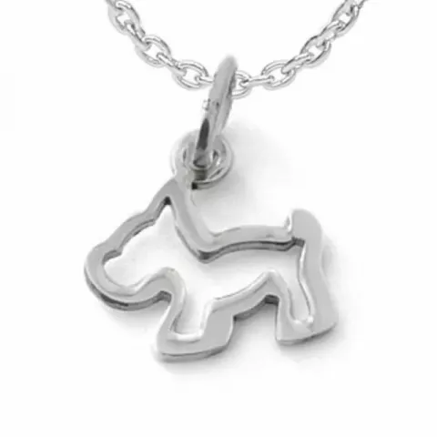 Lille hundar hängen med halskedja i silver med hängen i silver