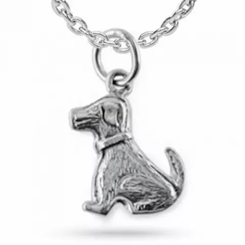 Hundar halsband i silver med hängen i silver