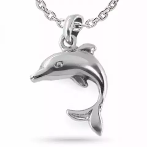 Delfin halsband i silver med hängen i silver