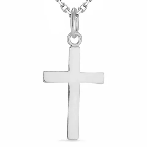 kors halsband i silver med hängen i silver