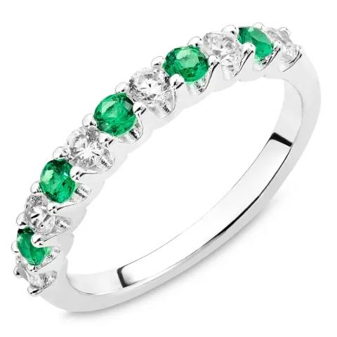 grön alliancring i silver