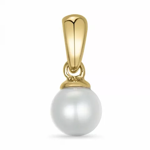 5 mm silver vit pärla hängen i 9 karat guld