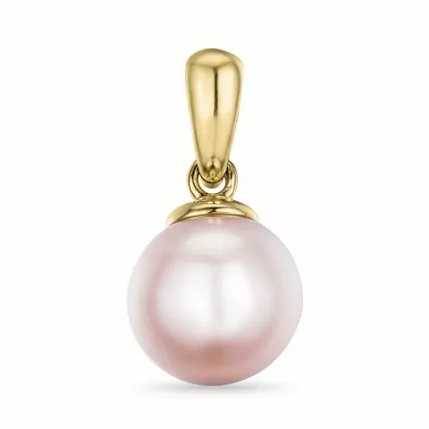 7 mm rosa pärla hängen i 9 karat guld