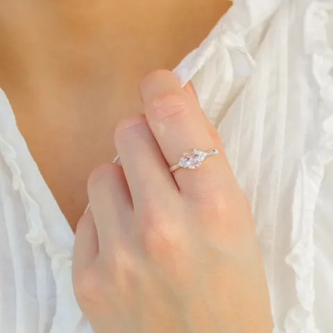 rosa ring i silver