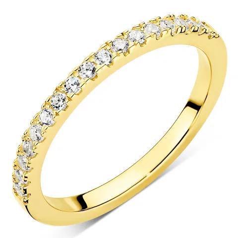 zirkon ring i förgyllt silver