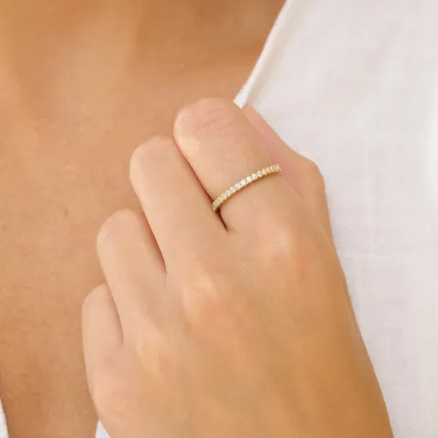 zirkon ring i förgyllt silver