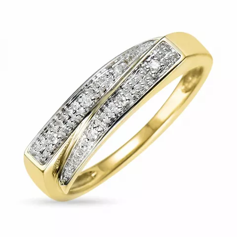 abstrakt diamant ring i 9 karat guld- och vitguld 0,03 ct