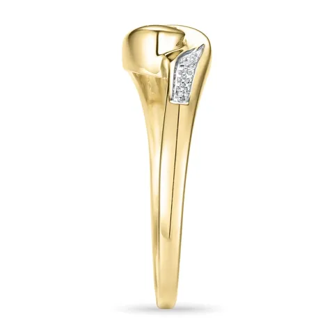 abstrakt diamantring i 9 karat guld- och vitguld 0,05 ct