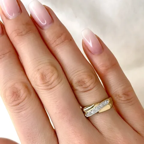 Kollektionsprov abstrakt diamant ring i 9 karat guld- och vitguld 0,05 ct