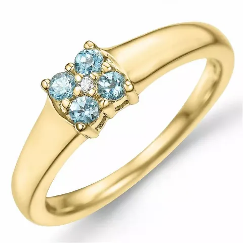 blommor topas diamantring i 9 karat guld 0,009 ct 0,20 ct