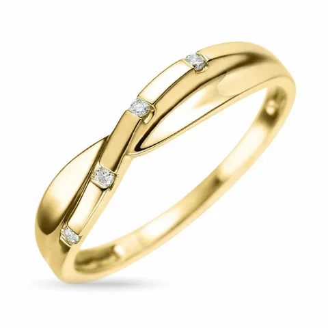 abstrakt diamant ring i 9 karat guld 0,03 ct