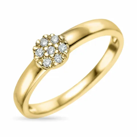 blommor ring i 9 karat guld 0,07 ct