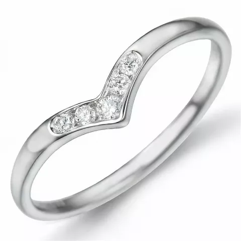 V diamant ring i 9 karat vitguld 0,09 ct