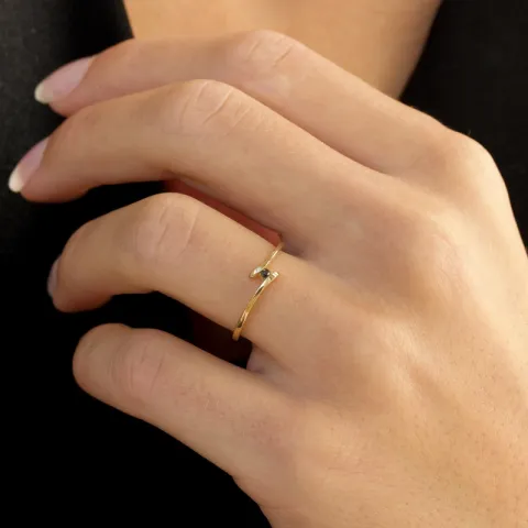 svart diamant ring i 9 karat guld 0,02 ct