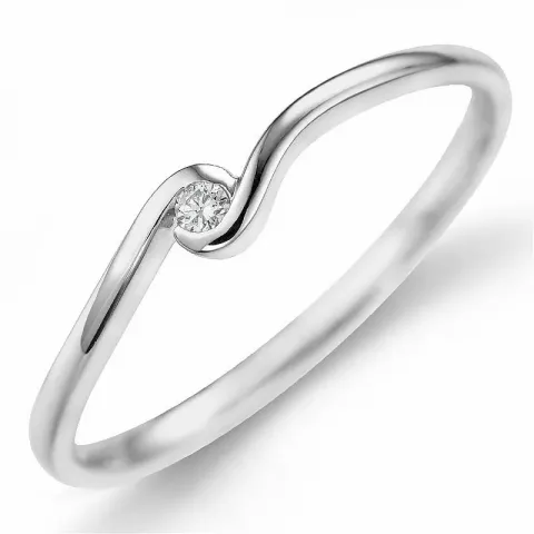 diamant ring i 9 karat vitguld 0,02 ct