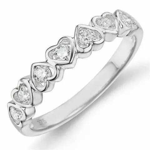 Hjärta diamant ring i 9 karat vitguld 0,27 ct