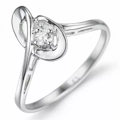 abstrakt diamant ring i 9 karat vitguld 0,07 ct